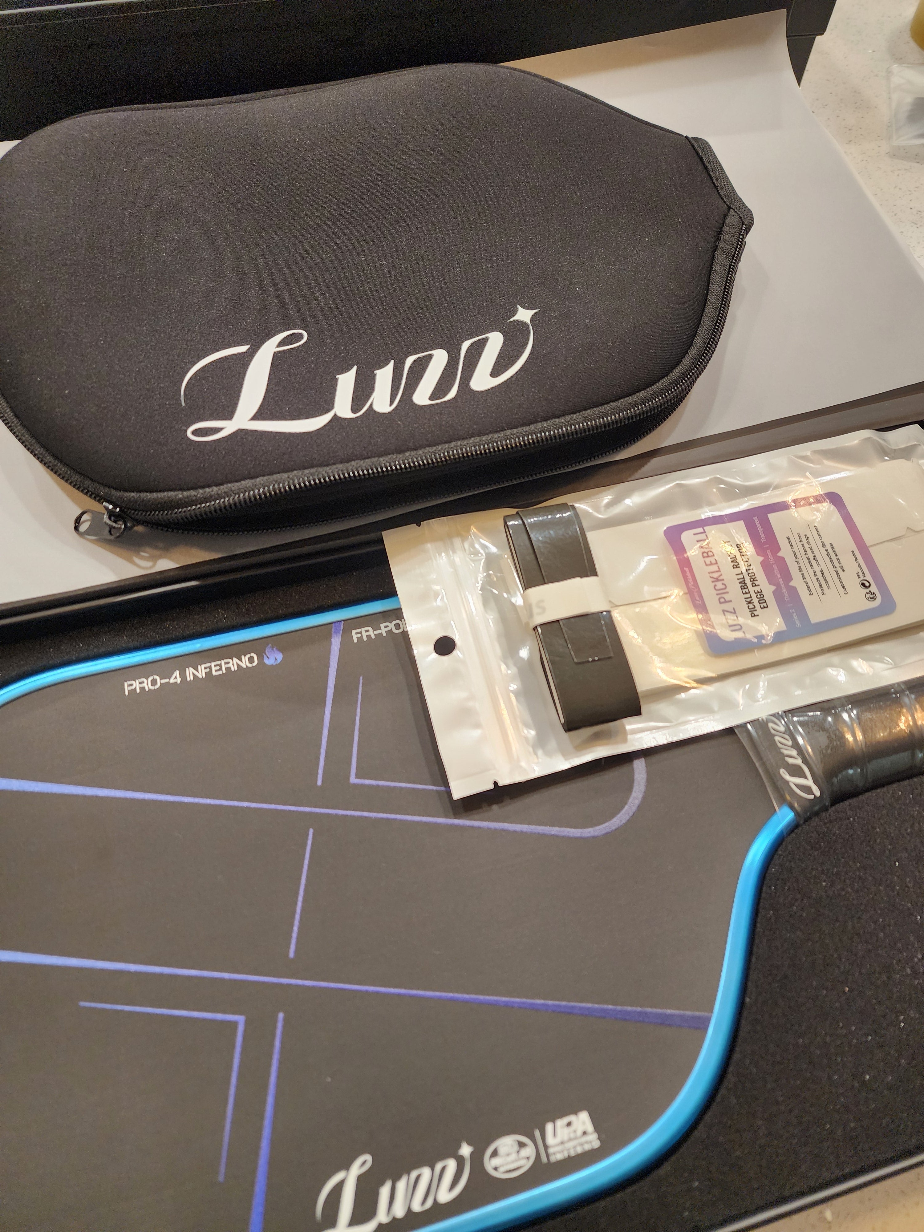 Luzz Pro 4 Inferno Blue Blaze Pickleball Paddle Dink Dynasty