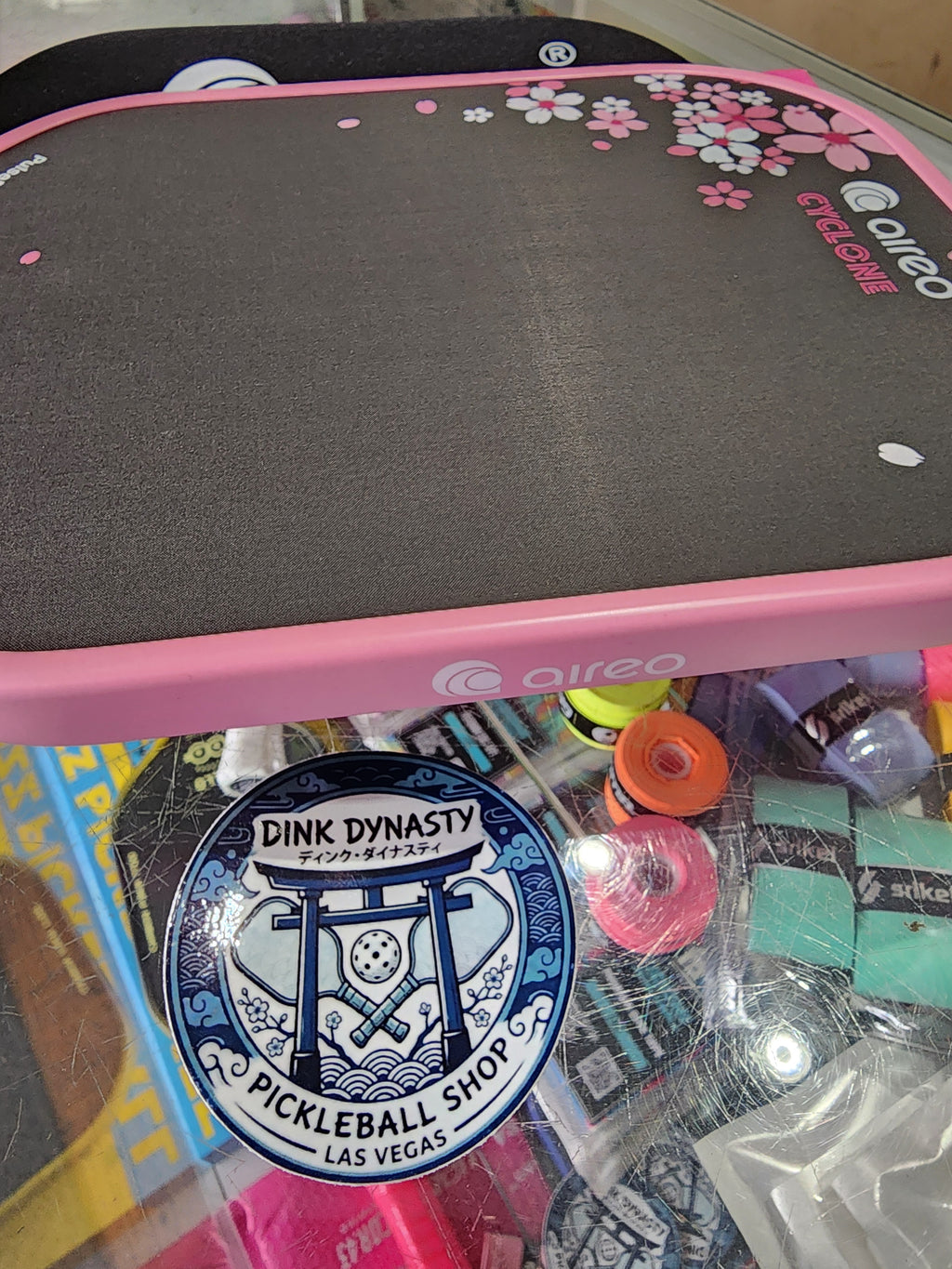 Aireo Cyclone Pickleball Paddle with NanoGraph Grit Surface Cherry Blosson Limited Edition Dink Dynasty