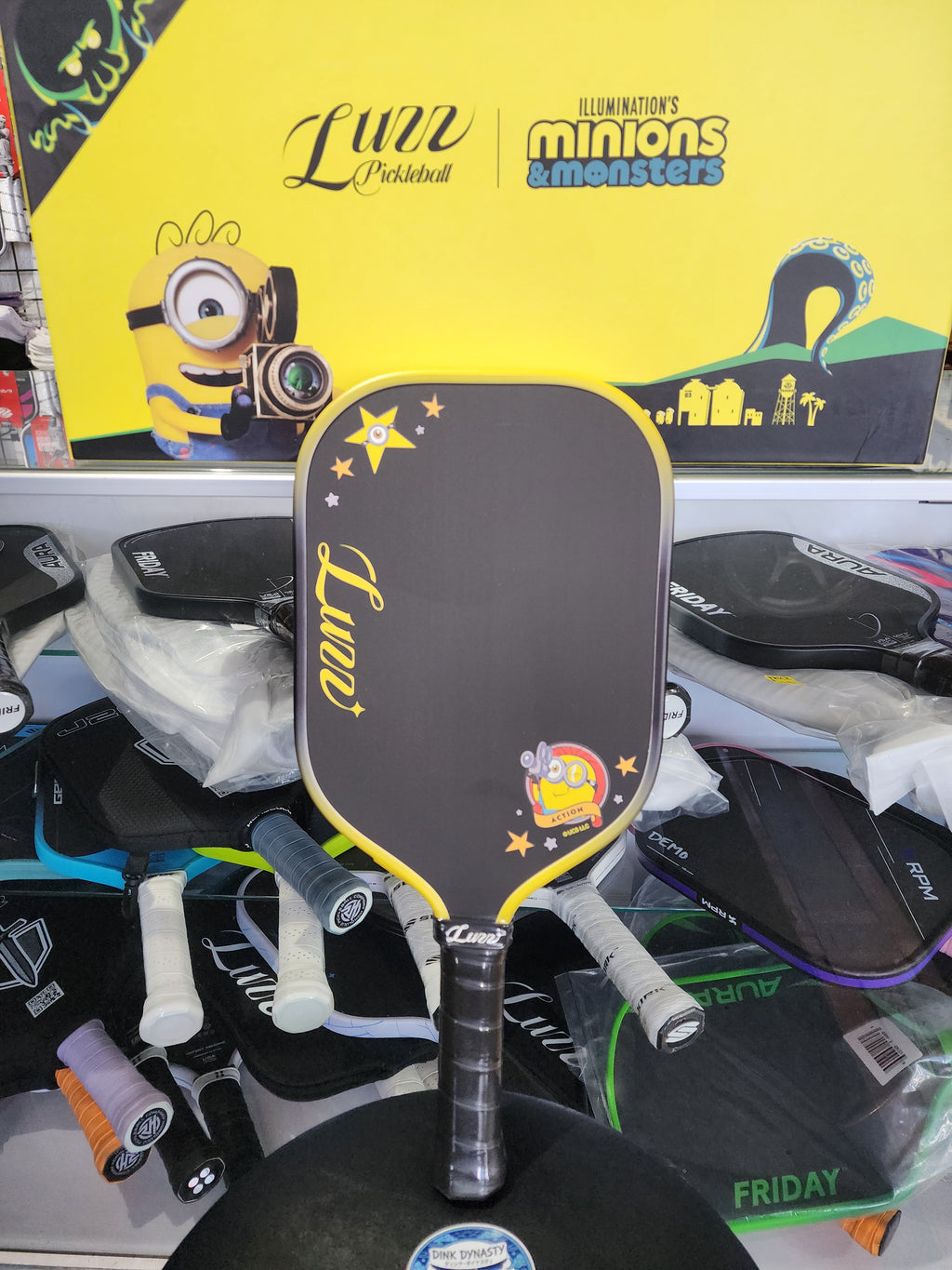 Luzz Minions Cannon 2 M1 Pickleball Paddle 16mm Raw Carbon Fiber Aero-9966 Power Dink Dynasty