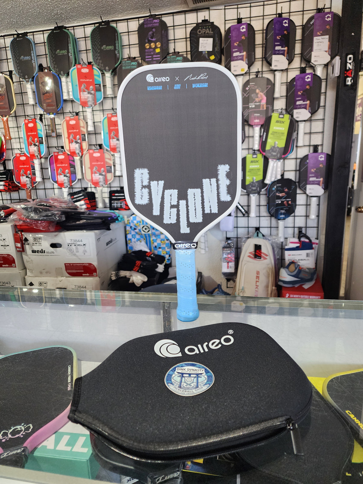 Aireo Cyclone Frozen Elongated Pickleball Paddle with NanoGraph Grit Surface Dink Dynasty