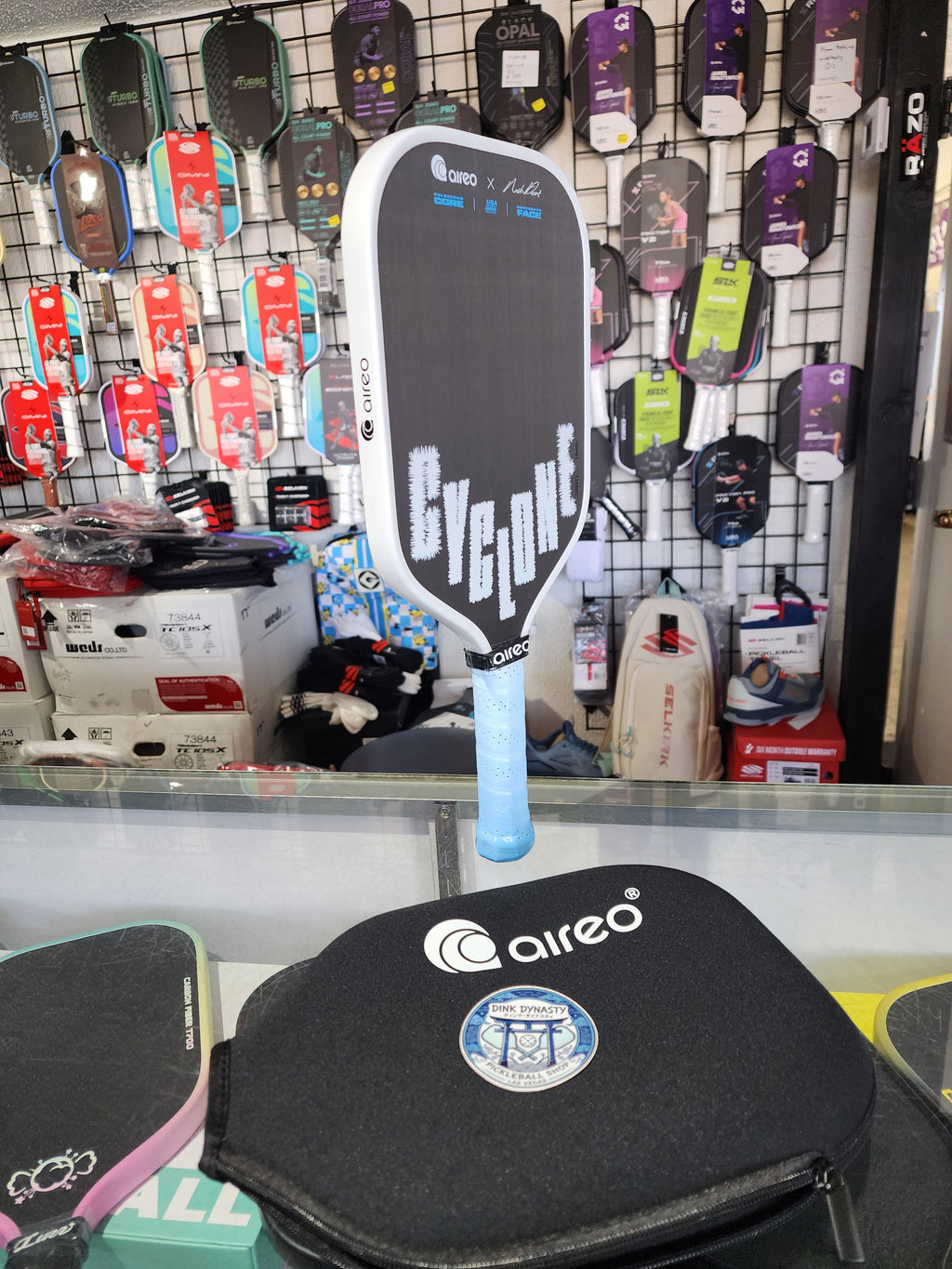 Aireo Cyclone Frozen Elongated Pickleball Paddle with NanoGraph Grit Surface Dink Dynasty
