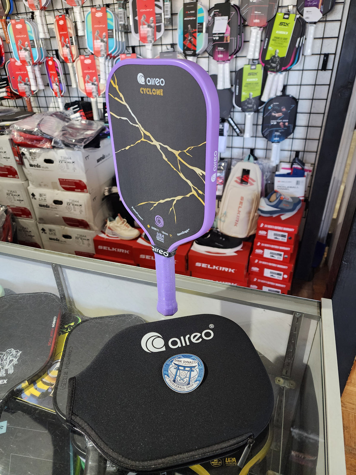 Aireo Cyclone Kintsugi Elongated Pickleball Paddle with NanoGraph Grit Surface Dink Dynasty
