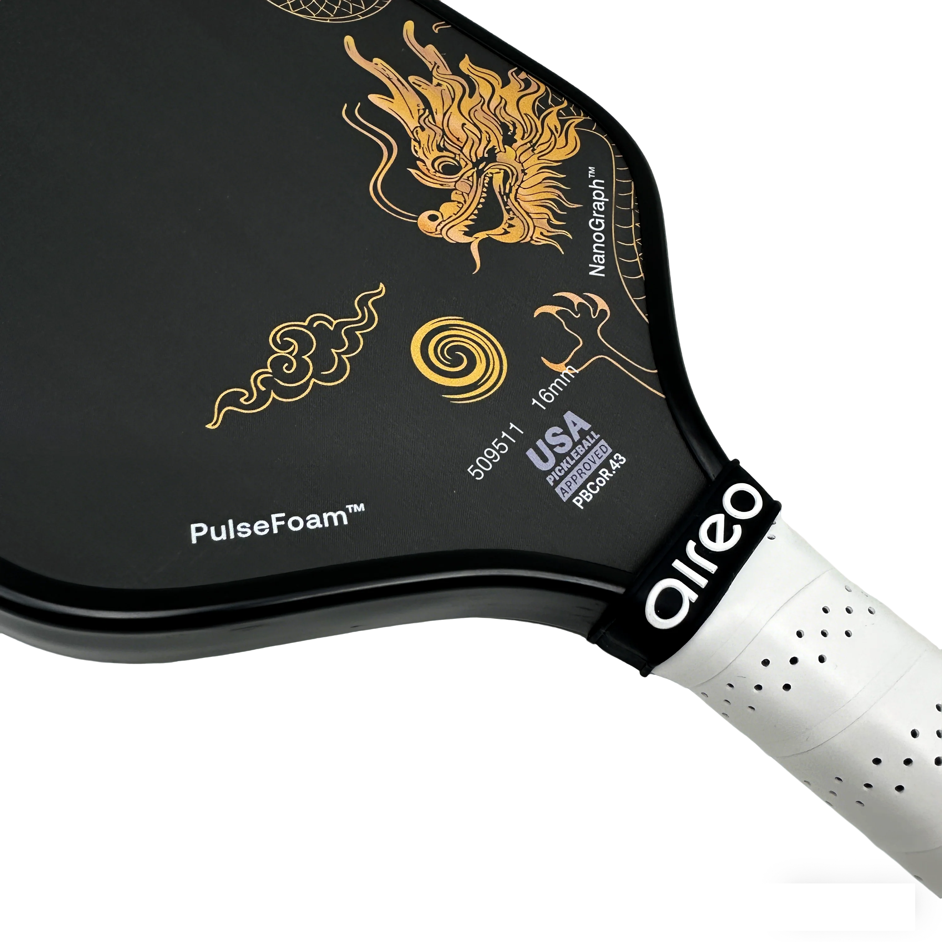 Aireo Cyclone Pickleball Paddle with NanoGraph Grit Surface Dragon Limited Edition Dink Dynasty