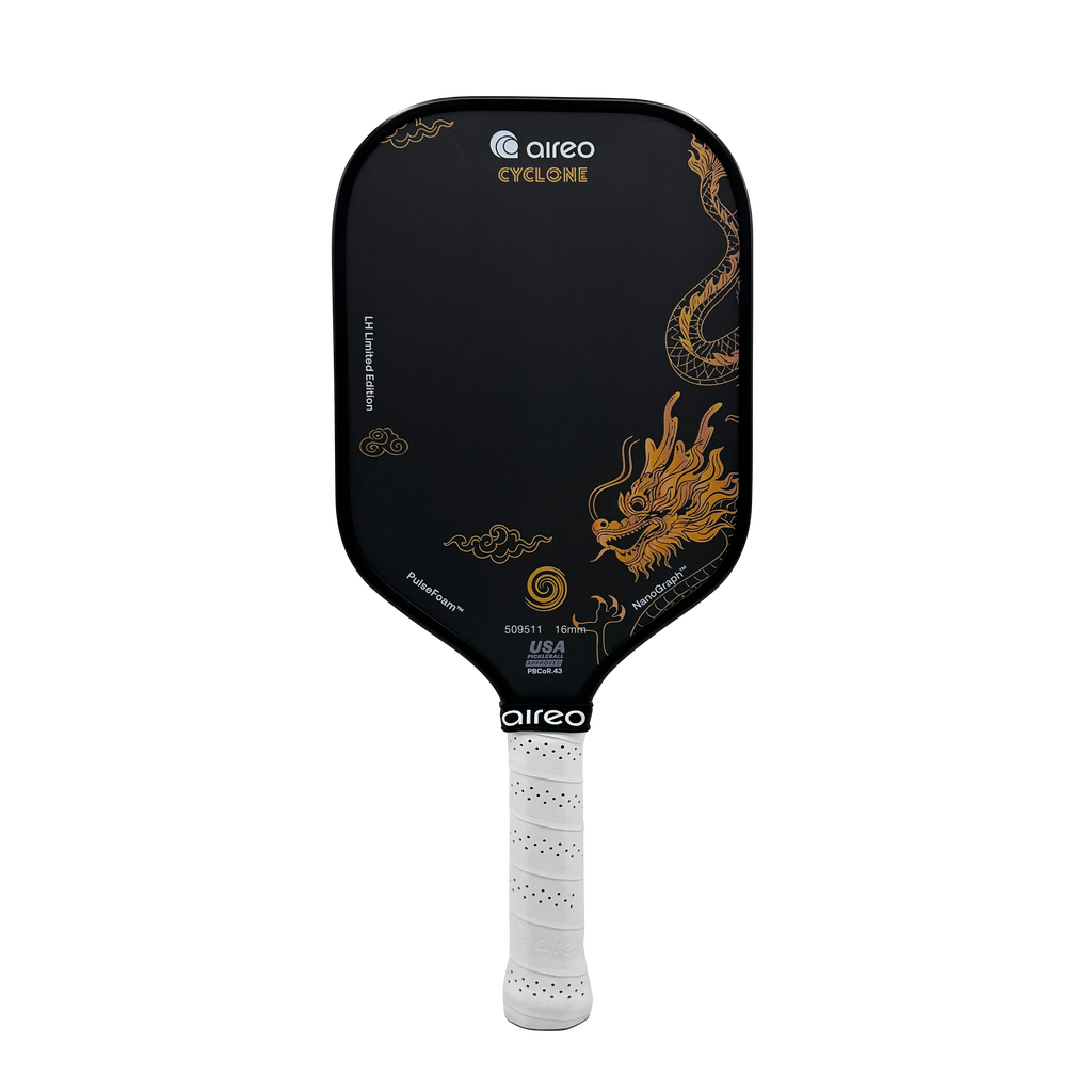 Aireo Cyclone Pickleball Paddle with NanoGraph Grit Surface Dragon Limited Edition Dink Dynasty