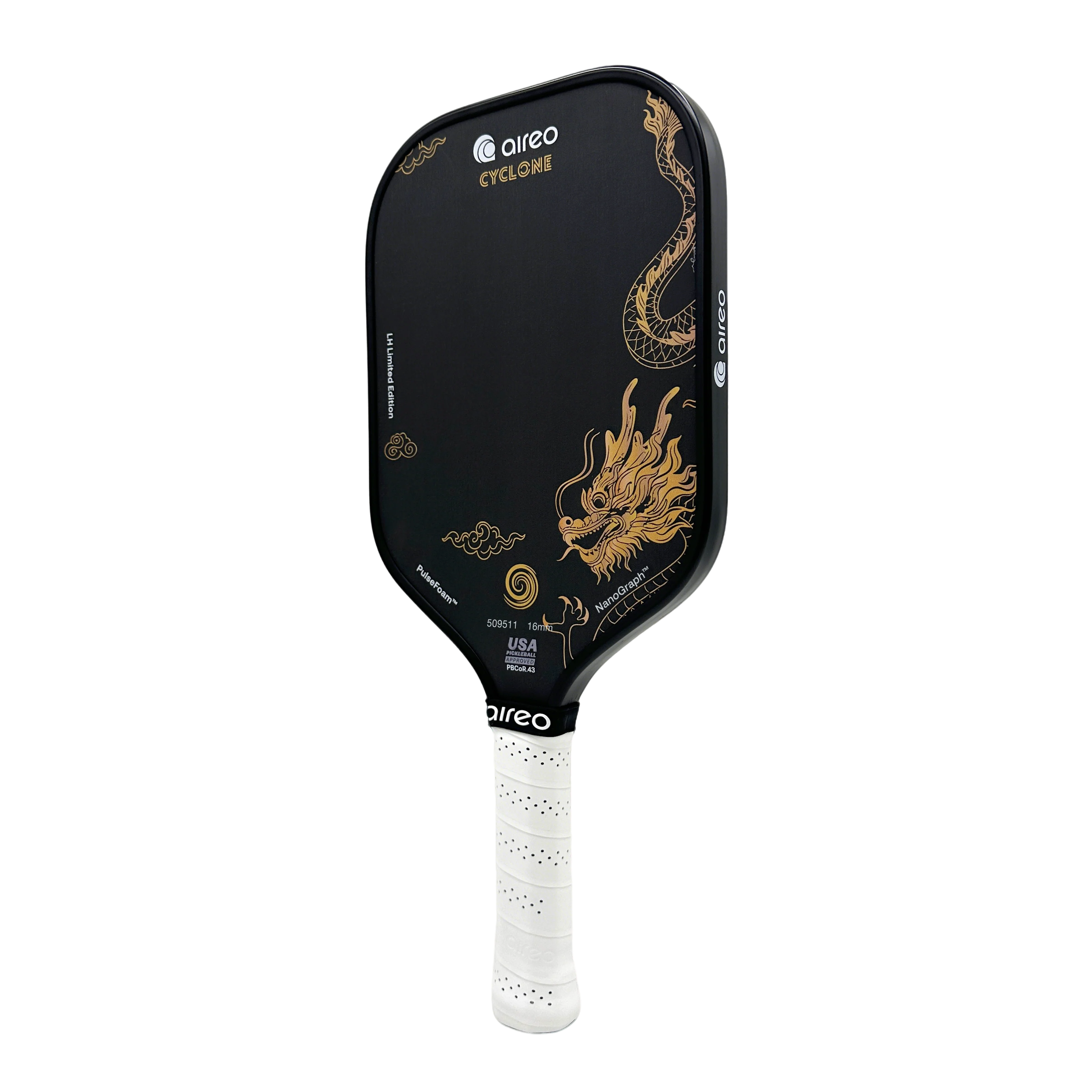 Aireo Cyclone Pickleball Paddle with NanoGraph Grit Surface Dragon Limited Edition Dink Dynasty