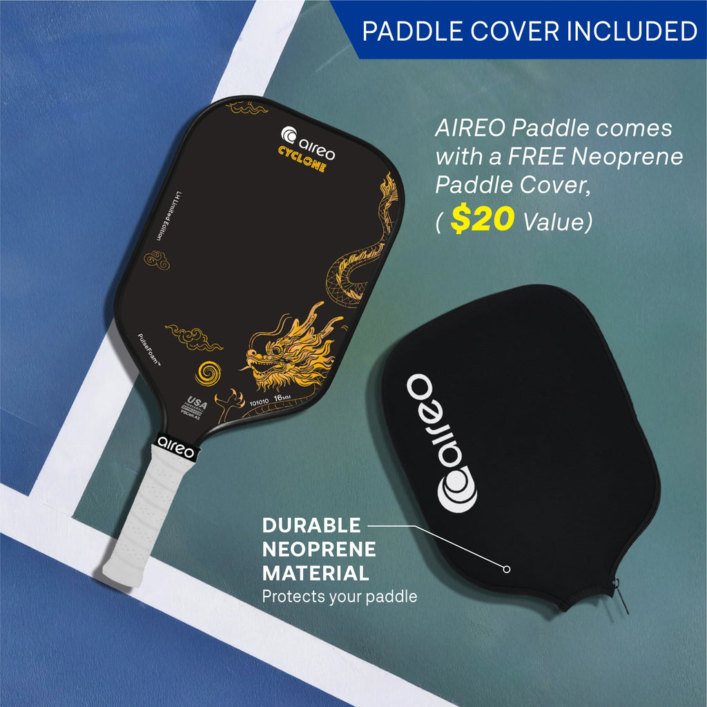 Aireo Cyclone Pickleball Paddle with NanoGraph Grit Surface Dragon Limited Edition Dink Dynasty