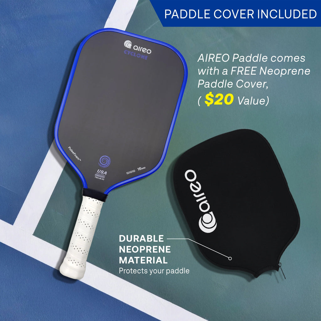 Aireo Cyclone Pickleball Paddle with NanoGraph Grit Surface Blue Dink Dynasty