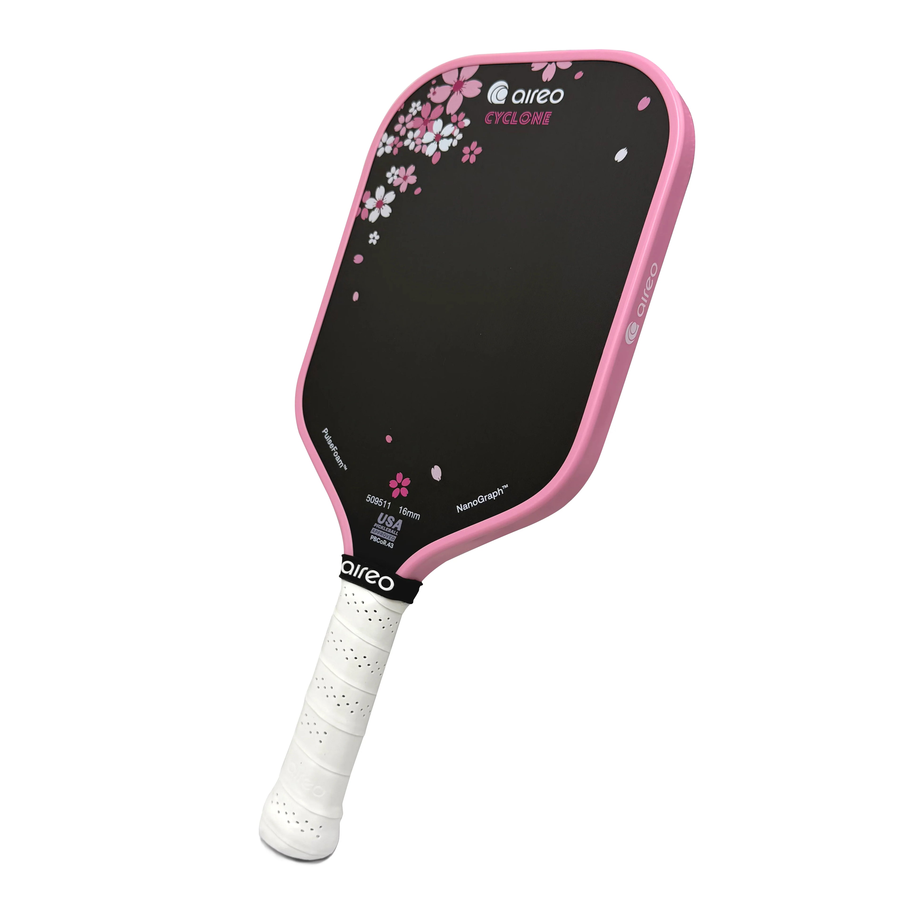 Aireo Cyclone Pickleball Paddle with NanoGraph Grit Surface Cherry Blosson Limited Edition Dink Dynasty