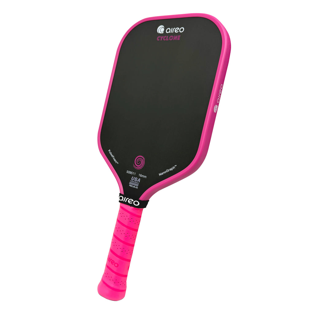 Aireo Cyclone Pickleball Paddle with NanoGraph Grit Hot Pink Dink Dynasty