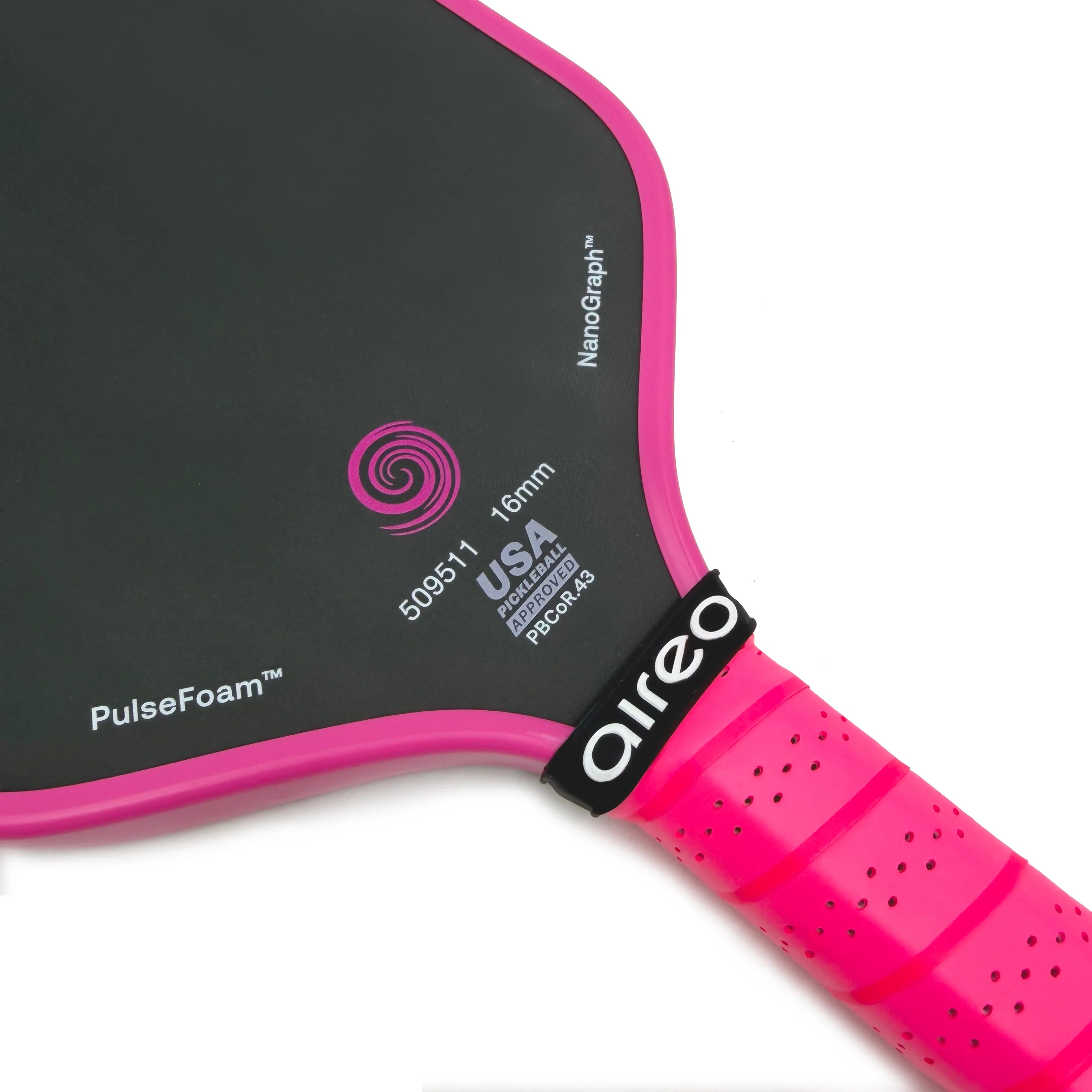 Aireo Cyclone Pickleball Paddle with NanoGraph Grit Hot Pink Dink Dynasty