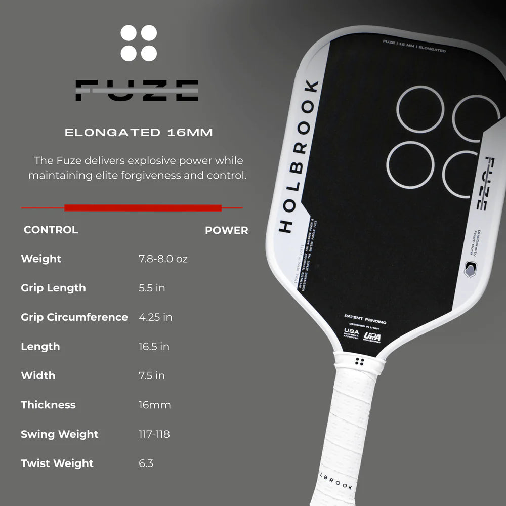 Holbrook Fuze Pickleball Paddle - 16mm - Elongated Dink Dynasty