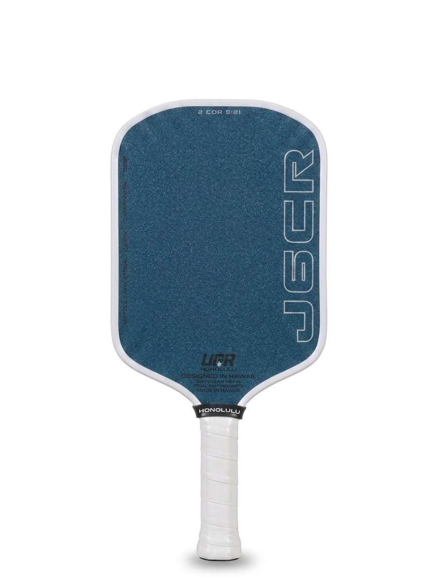 Honolulu J6CR Crystal Blue Grit Elongated Pickleball Paddle Dink Dynasty