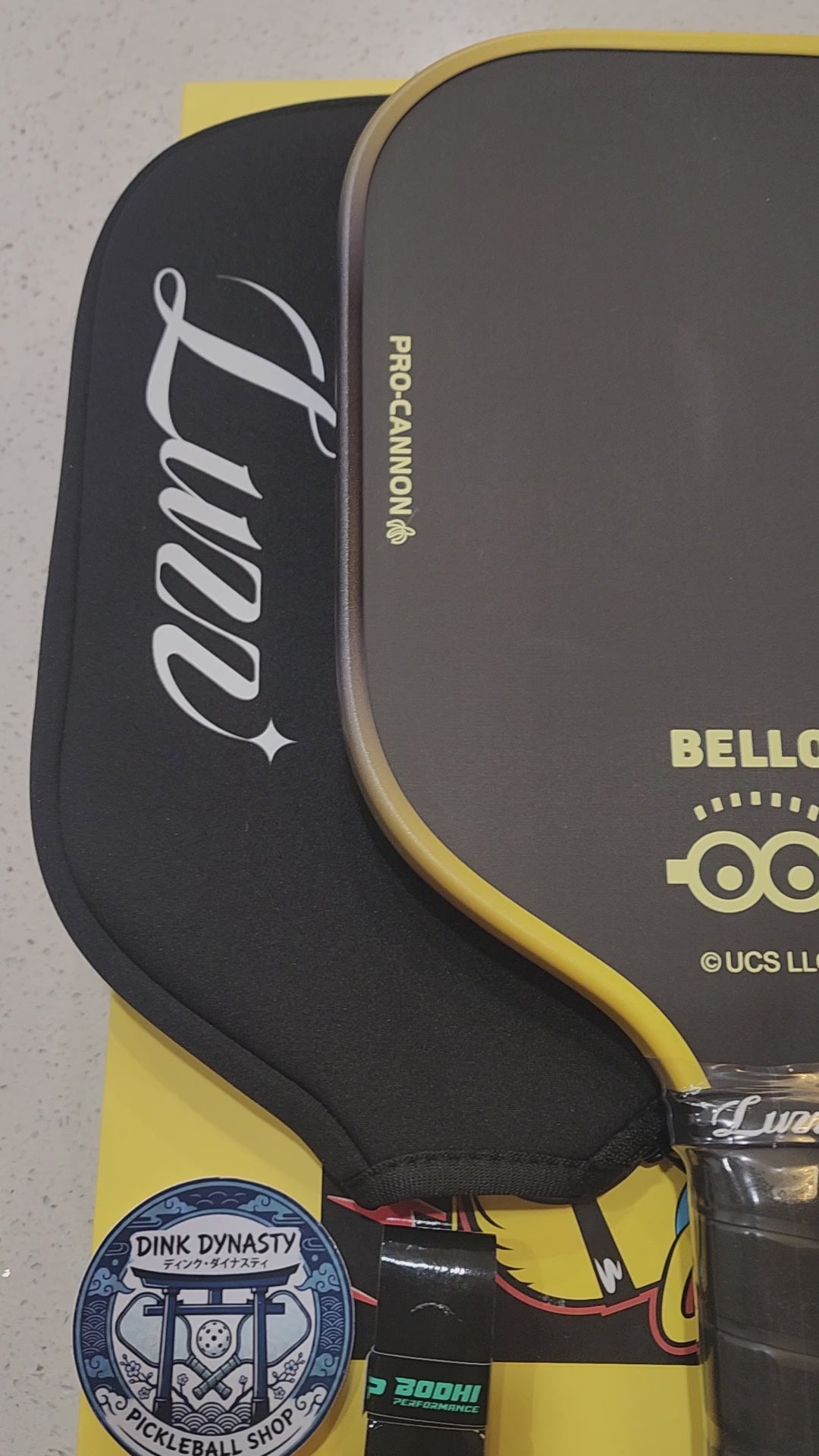 Luzz Cannon Minions Edition Pickleball Paddle | T700 Raw Carbon Power