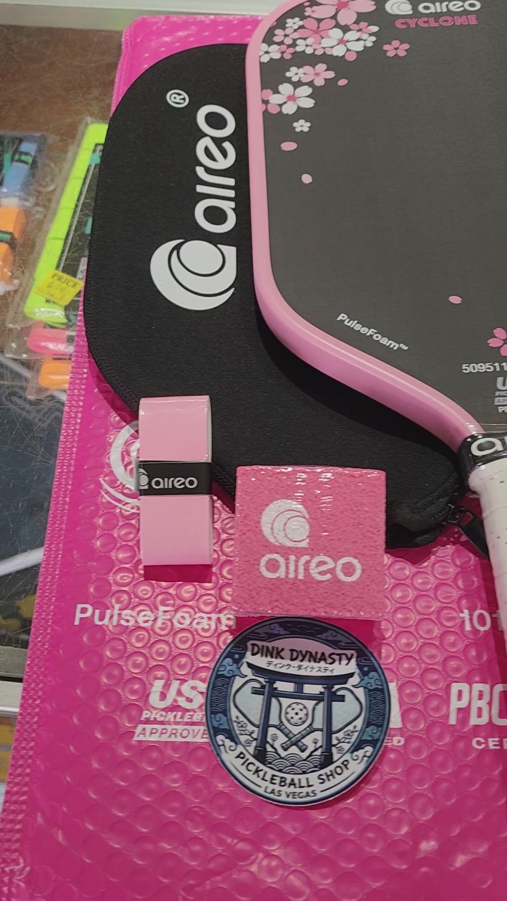 Aireo Cyclone Pickleball Paddle with NanoGraph Grit Surface Cherry Blosson Limited Edition
