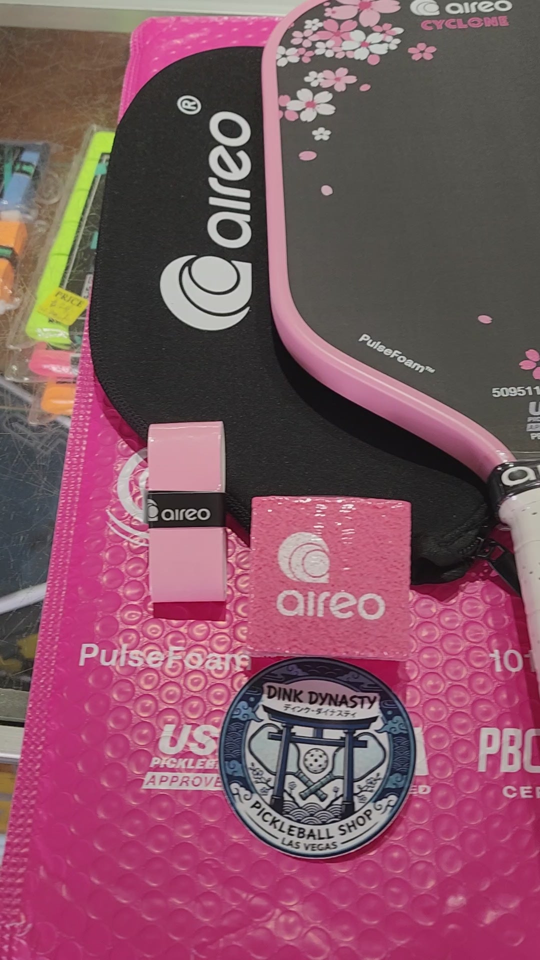 Aireo Cyclone Pickleball Paddle with NanoGraph Grit Surface Cherry Blosson Limited Edition